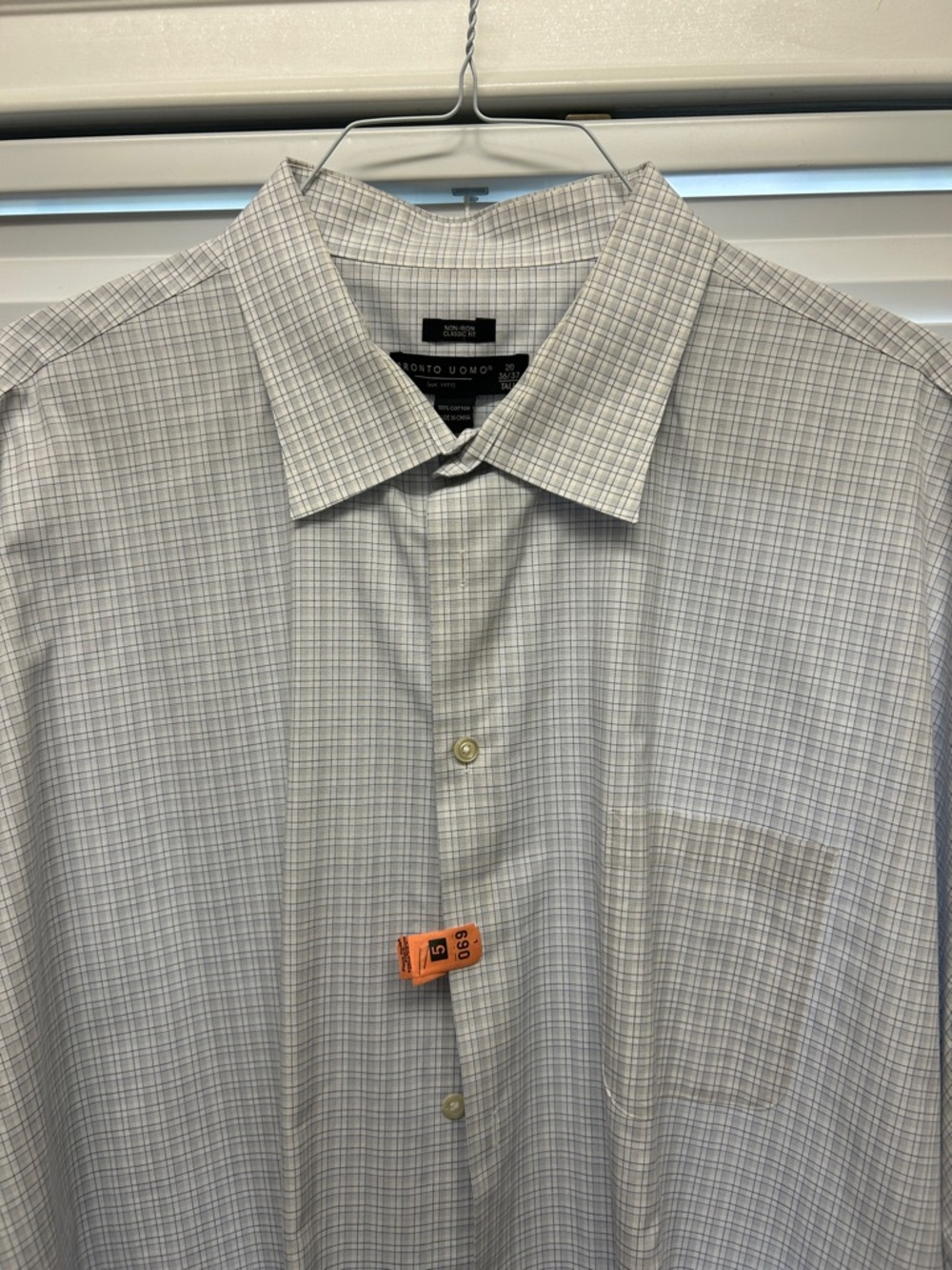 Pronto Uomo Silver Gray Plaid Dress Shirt